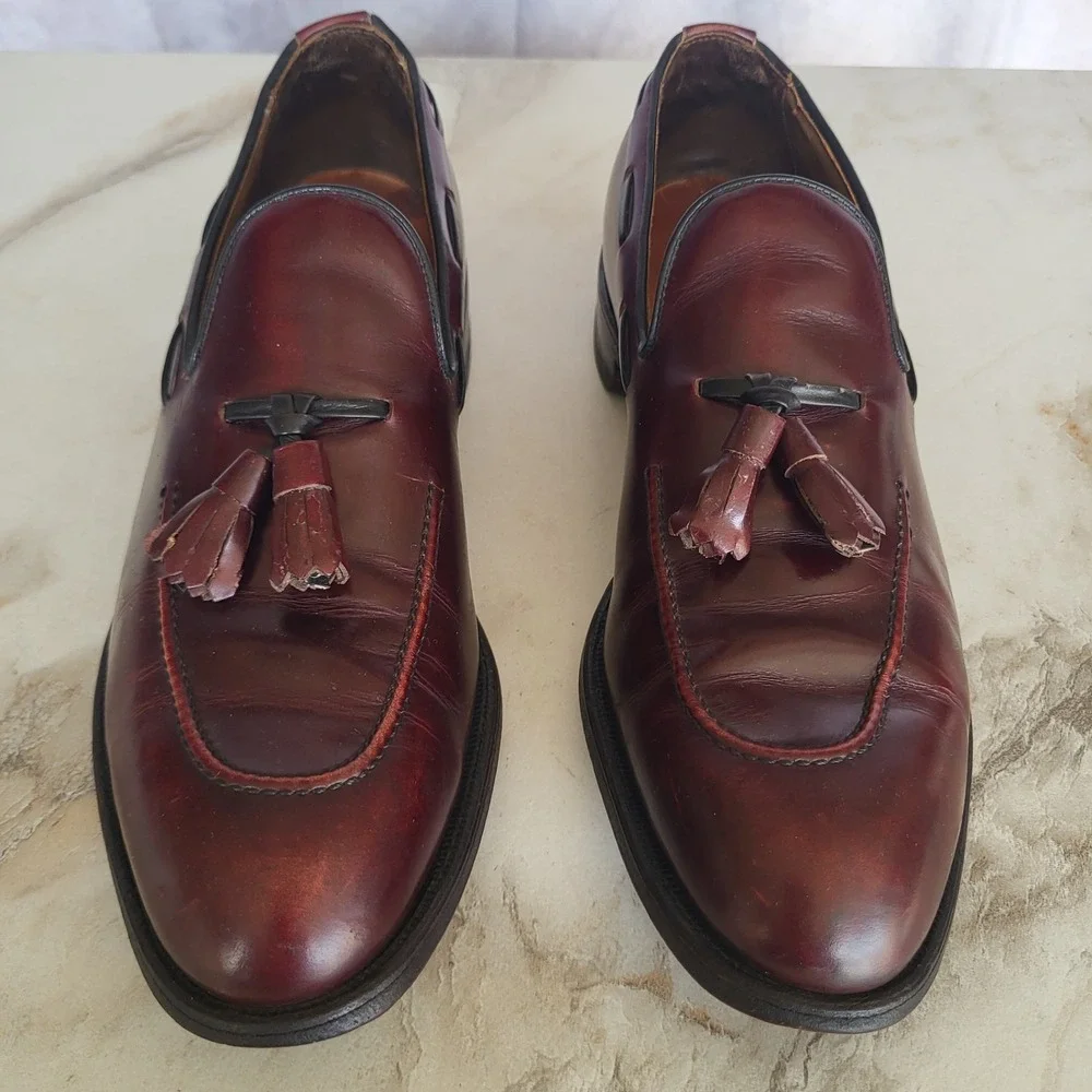 Allen Edmonds Saratoga Tassel Loafers Size 9.5 AA Oxeblood Red